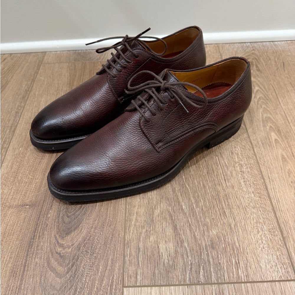 Magnanni Tumbled Brown Leather Derbys